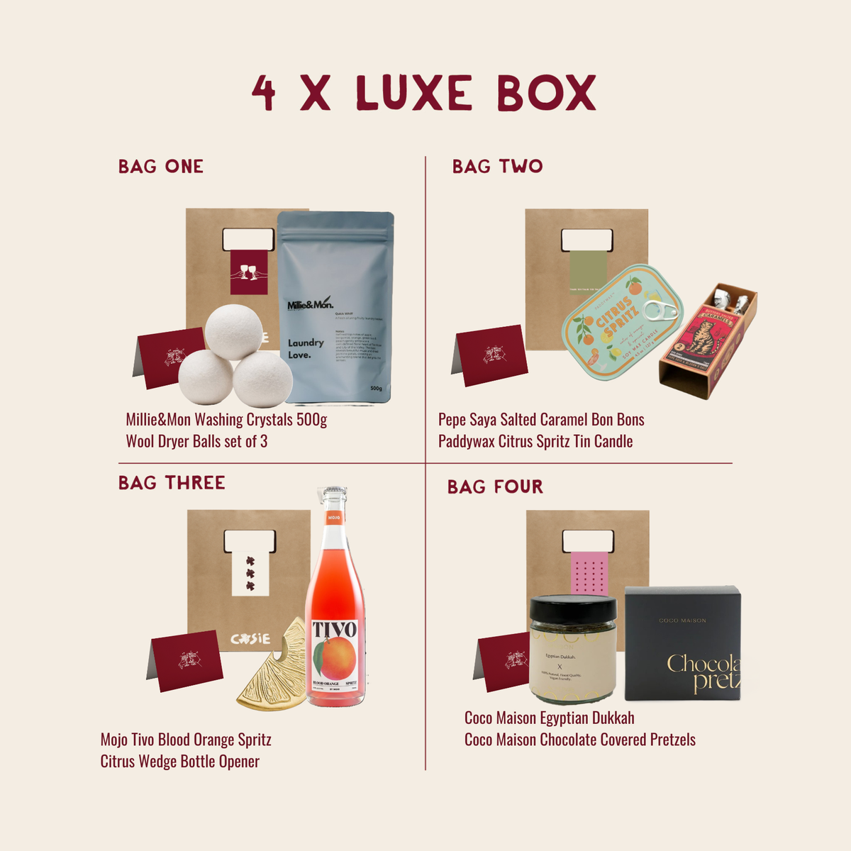 Box of 4 Luxe Gift Bags