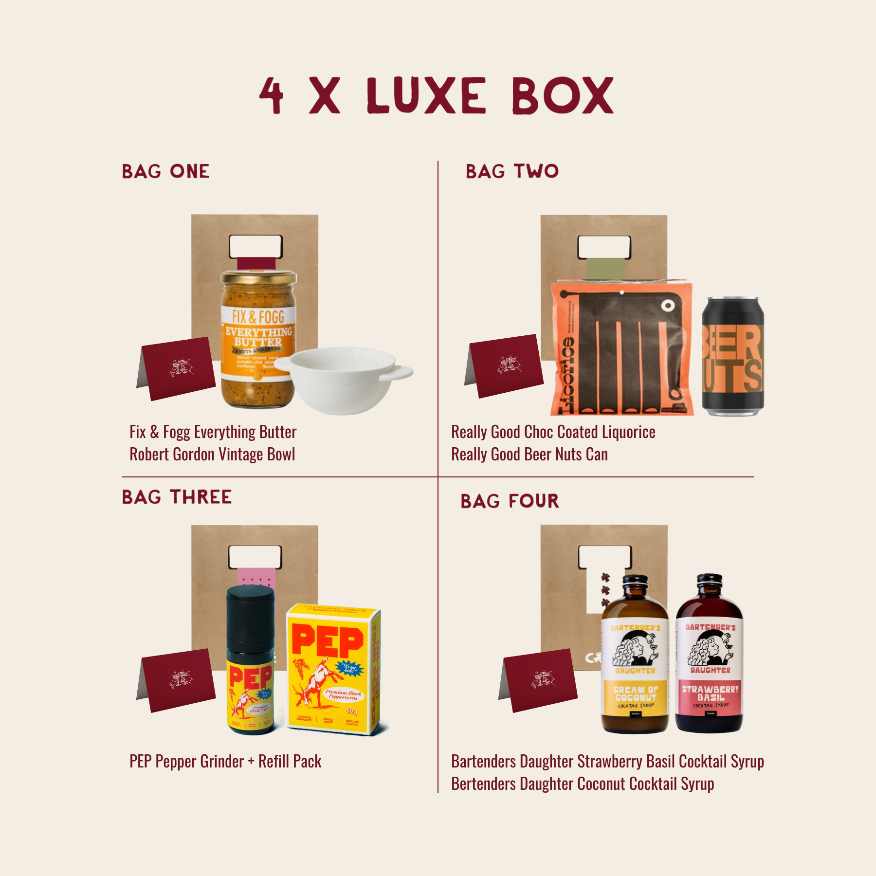 Box of 4 Luxe Gift Bags