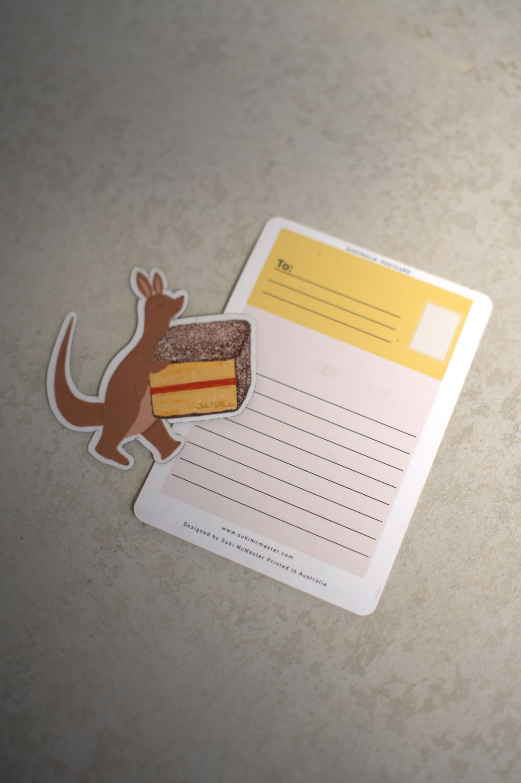 Kangaroo & Aussie Treats Postcard & Magnet Set