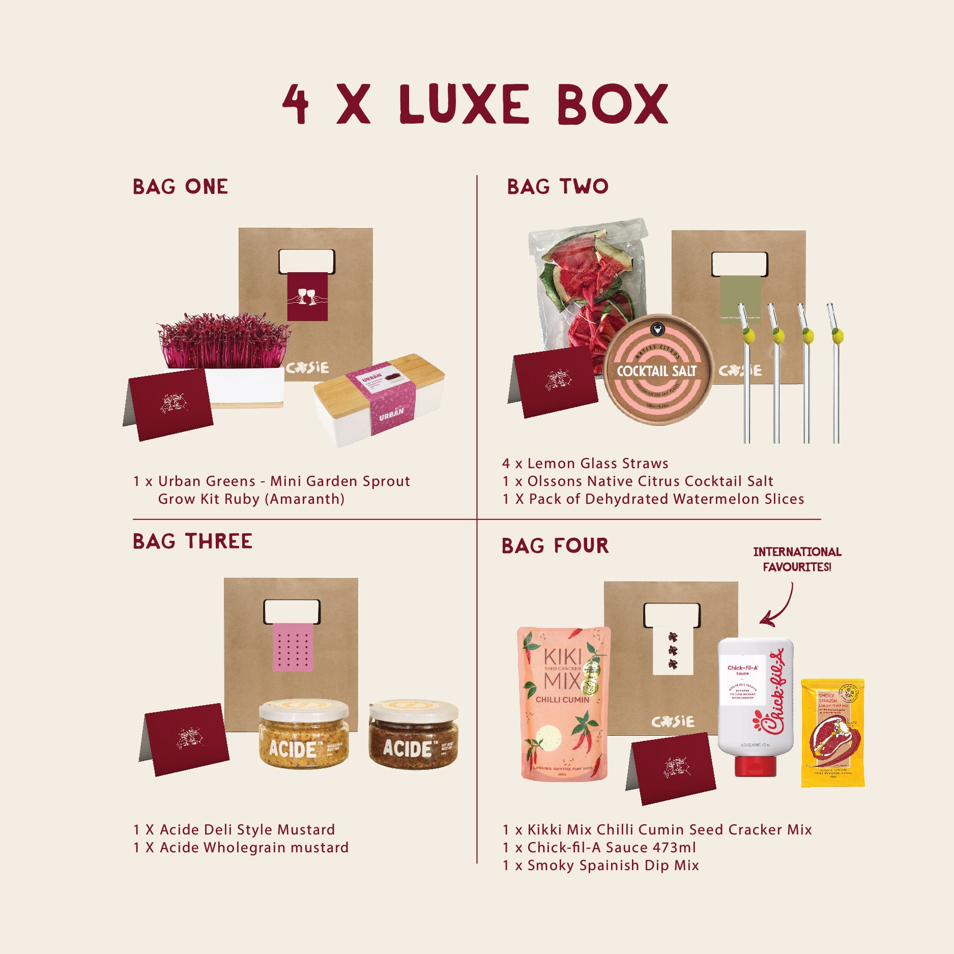 Box of 4 Gift Luxe Bags