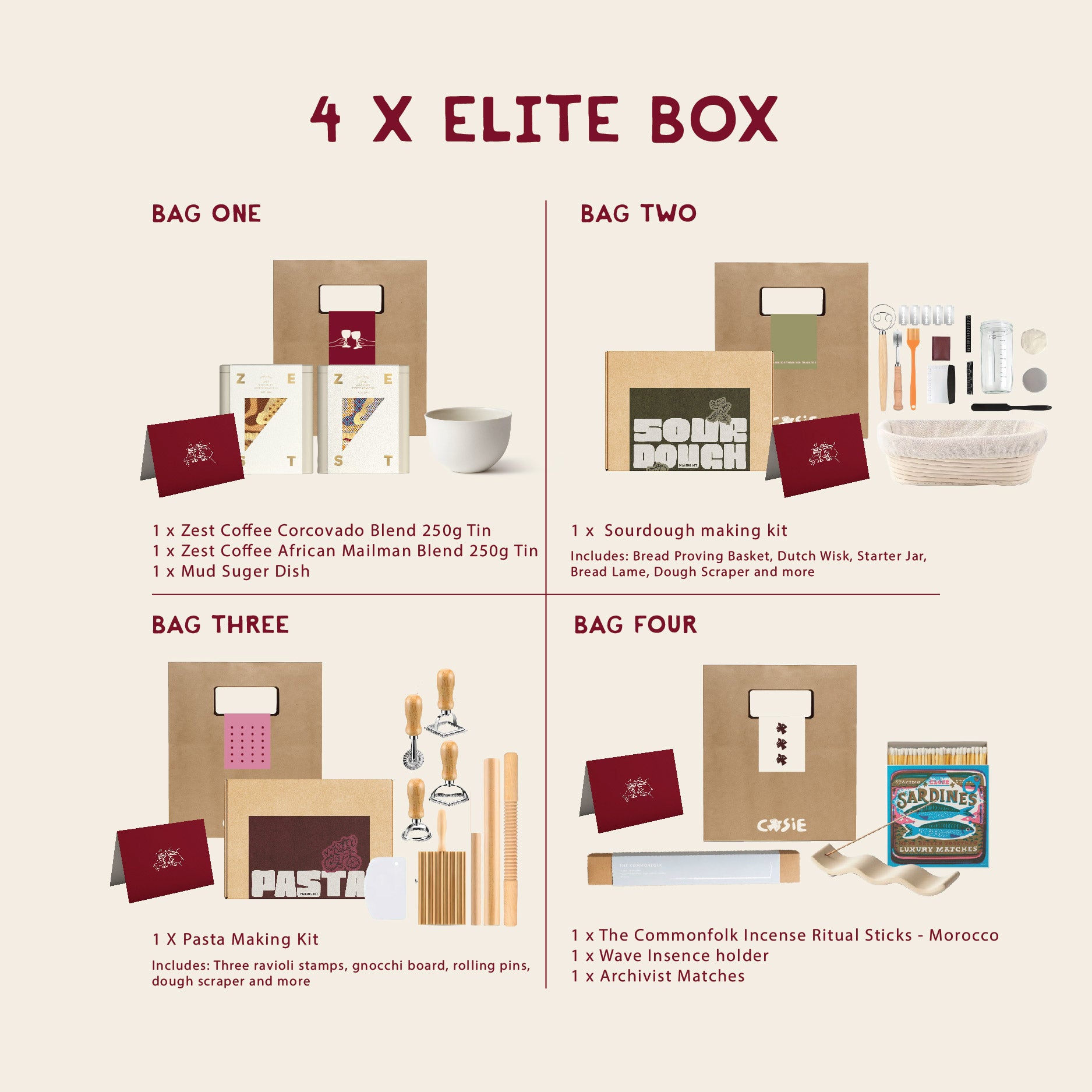 Box of 4 Gift Elite Bags