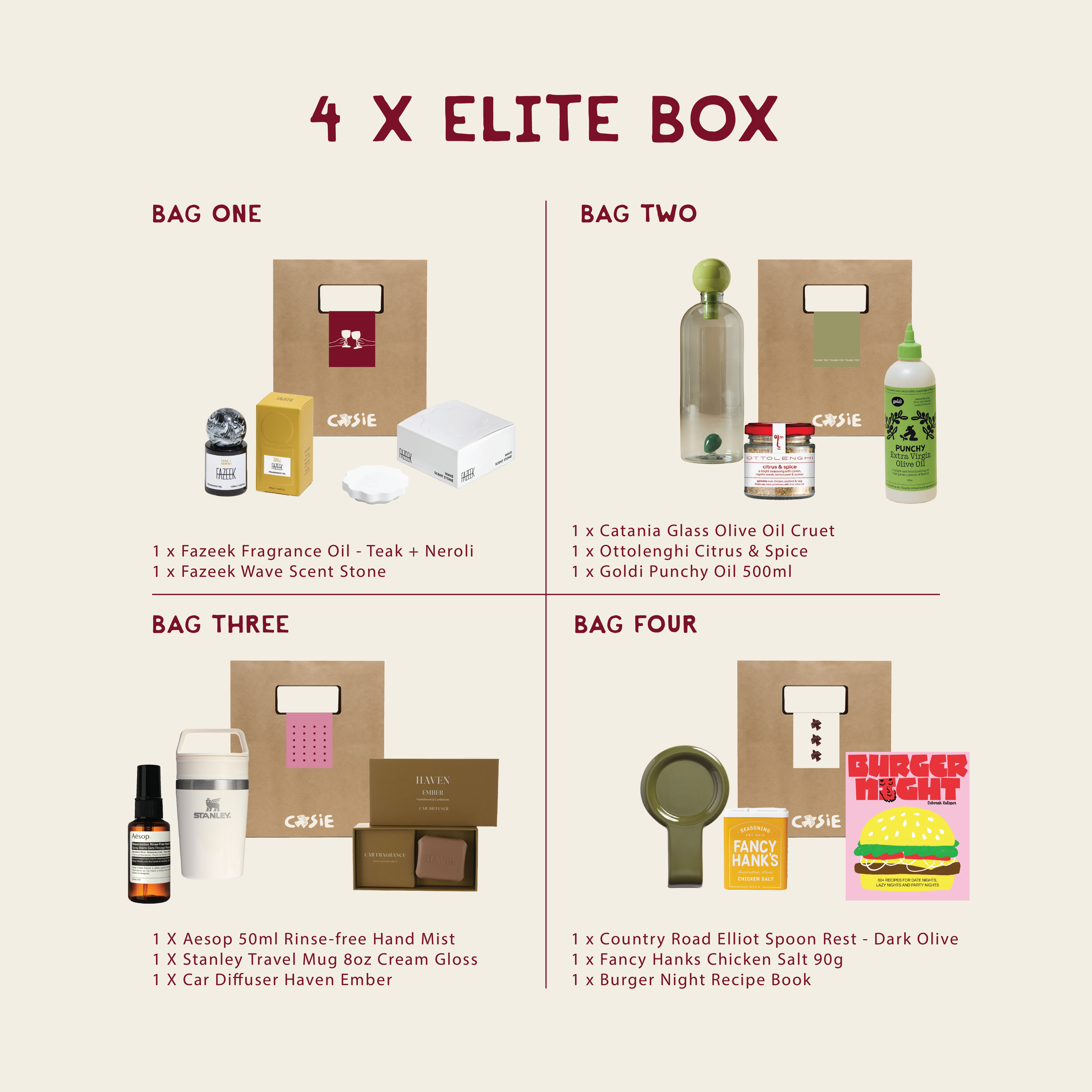 Box of 4 Gift Elite Bags